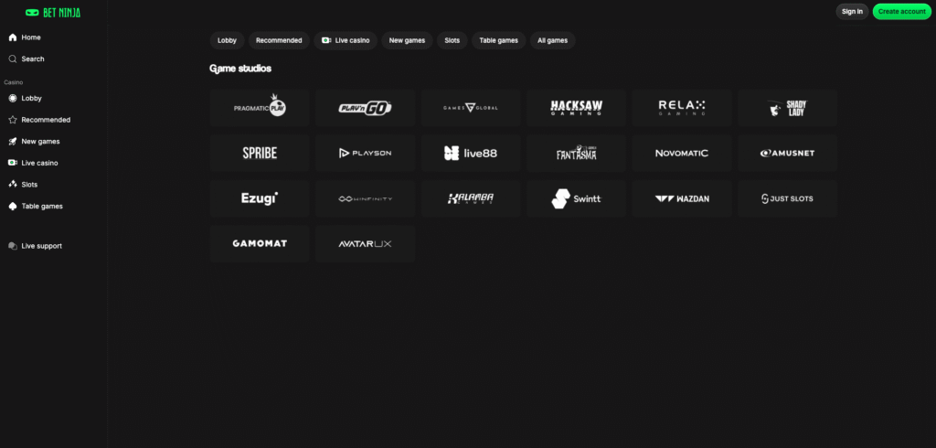 Non UK casino software providers